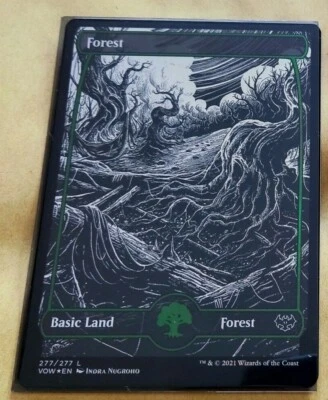 FOIL Forest 277 Full art - MTG Innistrad: Crimson Vow Land Near Mint (NM) - Imagen 1 de 2