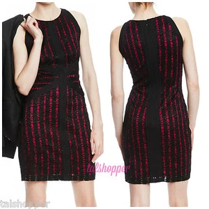 Muse Cutaway Shoulder Black Lace Overlay Little Black Dress Black NWT 8 LBD - Picture 1 of 4