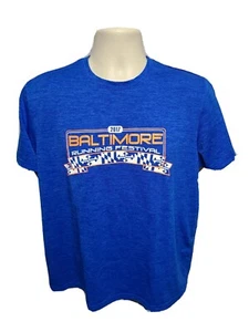 2017 Under Armour Baltimore Running Festival Mens Large Blue Jersey - Picture 1 of 11