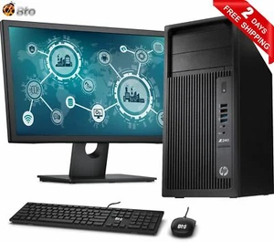 HP Desktop Z240 Core i5-6500 16GB 128GB M.2 SSD+500GB New 24"LED WiFi Windows 11 - Picture 1 of 9