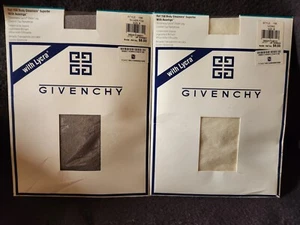 VTG Givenchy Body Gleamers Pantyhose 156 Ivoire & Silver Fox NEW Size B - Picture 1 of 3