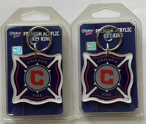 MLS Chicago Fire FC 1 Pair Premium Acrylic Keychains Key Chain Ring (Old Logo) Cover