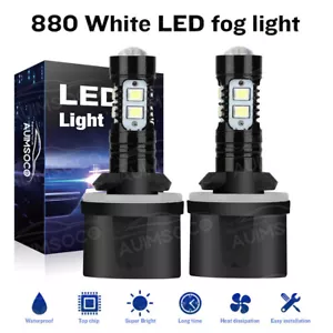 2PCS 880 890 892 893 899 LED Fog Light Driving Bulbs 100W 6000K Xenon White A+ - Picture 1 of 12