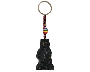 Grizzly Bear Animal Art Handmade 3D Keychain Macrame Metal Keyring Bag Accessory - Picture 1 of 1