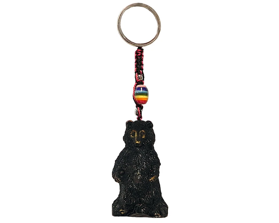Grizzly Bear Animal Art Handmade 3D Keychain Macrame Metal Keyring Bag Accessory - Image 1 of 1
