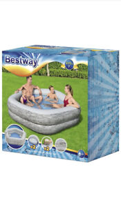 BESTWAY 7ft LARGE JACUZZI STYLE POOL WITH SEATS & CUP HOLDERS COST £75 USED ONCE