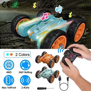 RC Cars Stunt Car Remote Control Car Double Sided 360° Flips Rotating 4WD Toy US - Picture 1 of 35