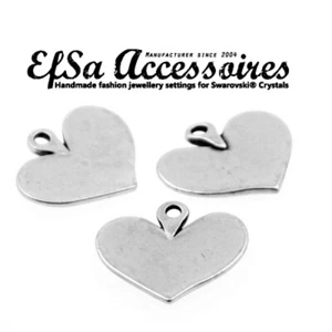 10 Herz Anhänger, Silber, Charms, DIY Schmuckzubehör zum Großhandelspreis zm89 - Picture 1 of 10