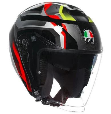 CASCO HELMET MOTO JET AGV IRIDES ZURIGO BLACK RED YELLOW FLUO ROSSO GIALLO TG M - Immagine 1 di 4