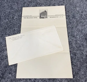 The Bellevue Hotel Washington DC Historical Letterhead and Envelope Set - Picture 1 of 3
