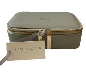 Katie Loxton Travel Jewellery Box Light Green/Grey Colour 6”x 4” x 2” - Picture 1 of 2