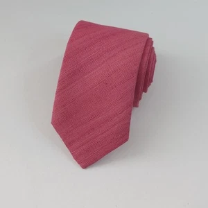 V Altanas Raw Spun Tussar Pink Tie 100% Silk Handmade In London L 148 cm - Picture 1 of 3