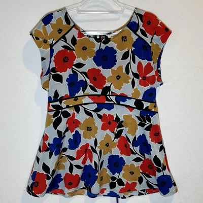 Motherhood Maternity Short Cap Sleeve Blouse Floral Size Large (12/14) - Image 1 of 4