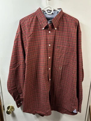 Vintage Tommy Hilfiger Red Black Checker Button Down Shirt Men Size XL Y2K Crest - Image 1 of 4