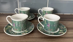 Portmeirion Ella Doran Wild Flowers Floral Meadow Expresso Cups & Saucers x 4 - Picture 1 of 7