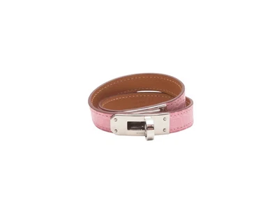 Pulsera Rosa Hermes Cocodrilo Mini Kelly Doble Tour Foto 1 de 4