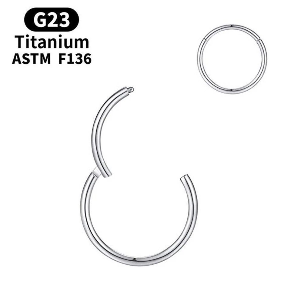 Anillo nariz titanio aro labio cartílago tragus oreja piercing nariz anillo 1 pieza F136 G23 Foto 1 de 3