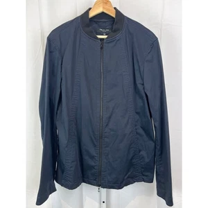 RAG & BONE Seamed Bomber Jacket Full Zip Cotton Navy Blue Size L - Picture 1 of 7