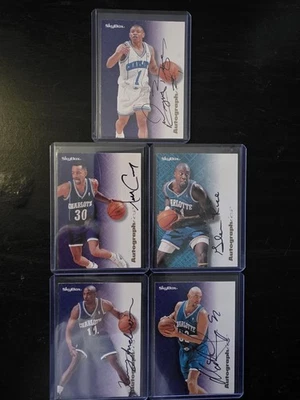 1996-97 Autographics Hornets 5 Pack - Bogues, Rice, Curry, Anderson, Geiger(AU) - Image 1 of 4