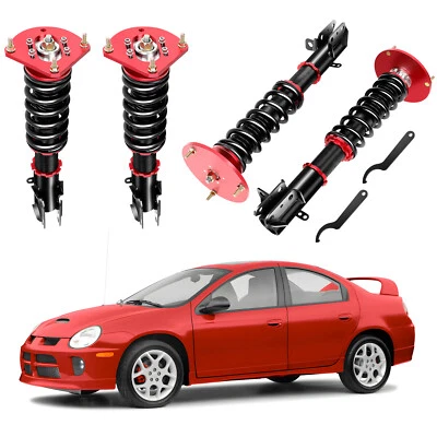 Kit de suspensión Coilovers para 03-05 Dodge Neon SRT-4 puntales de amortiguador ajustables Altura roja Foto 1 de 4