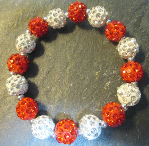 Wisconsin Badgers-Ohio State *Bling* Crystal Rhinestone- Red/White-Bracelet Cover