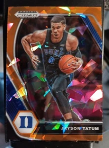 2021-22 Panini Prizm Draft Picks #61 Jayson Tatum Orange Ice Prizm Basketball  - Picture 1 of 2