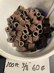 100 Pc - 3/8" SANDING DRUMS BANDS SLEEVES 4 DREMEL 60 GRIT sanding drum Coarse - Picture 1 of 1