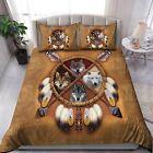 Native American Wolf 3D All Over Printed Bedding Set Pillow Shams Queen King