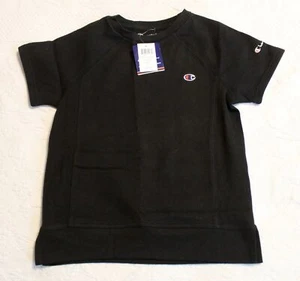 Champion Kids Short Sleeve Chest Logo Sweatshirt SV3 Black Small NWT - Picture 1 of 5