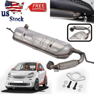 Stainless Exhaust Rear Silencer Muffler W/Gaskets For Smart Fortwo 1.0L 08-2015 - Picture 1 of 12