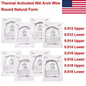 USA Dental Orthodontic Heat Thermal Activated Niti Round Arch Wire Natural Form - Picture 1 of 19
