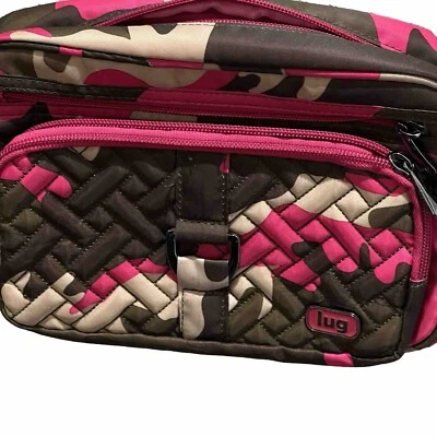 Bandolera LUG Carrusel Rosa Camuflada Verde Acolchada Bolso de Viaje Cartera RFID Foto 1 de 4