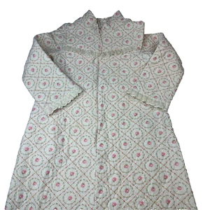 Lorraine Quilted Embelished Gown Size S Floral Print Womens Granny Nightgown - Picture 1 of 5