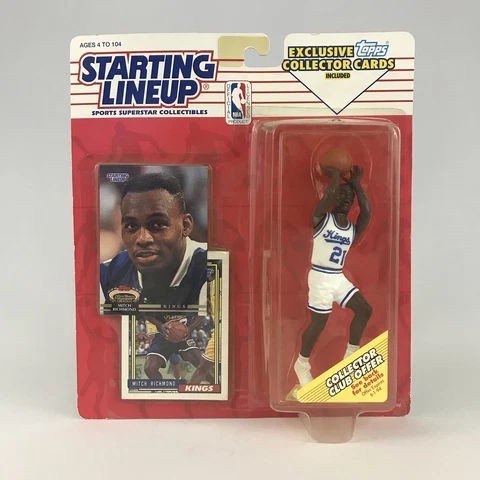 Topps Mitch Richmond 1993 Action Figure w/ Card NBA Basketball Starting Lineup Cover