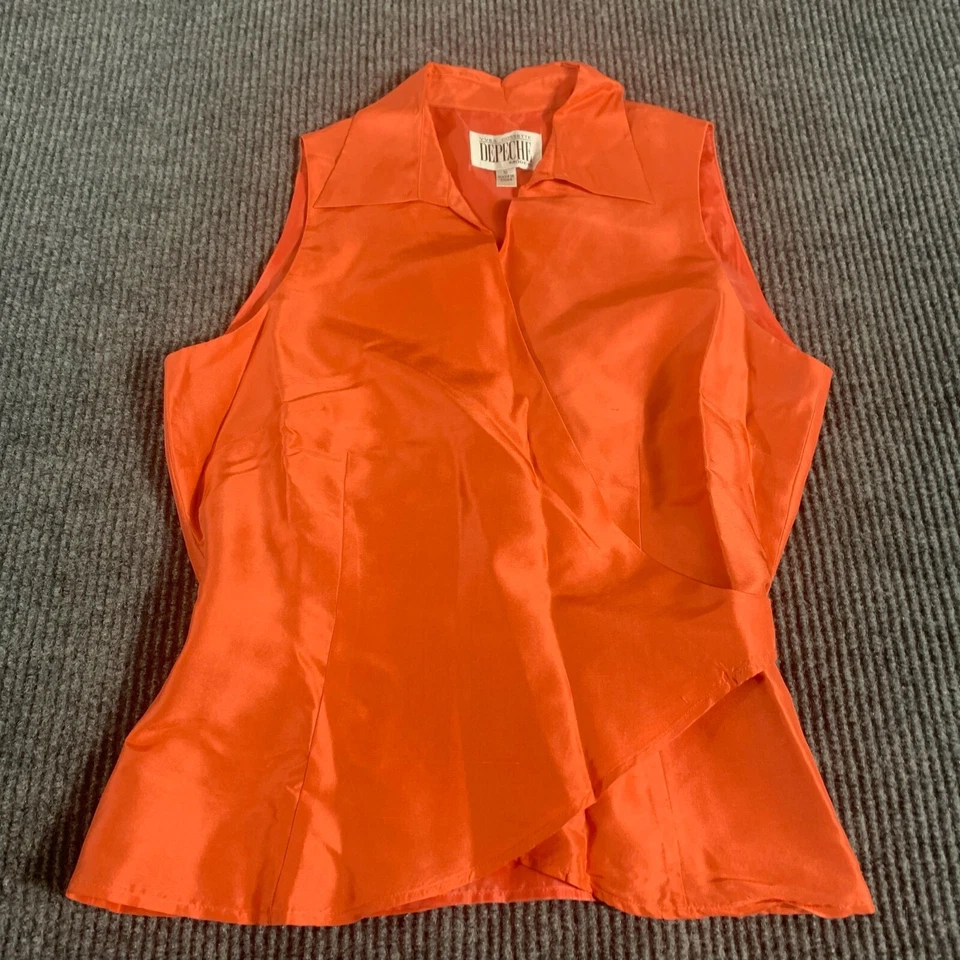 Top De Colección DEPECHE MODE por Yves Cossette Para Mujer 10 Rosa Seda Envolvente Atar Retro Años 90 Foto 1 de 4