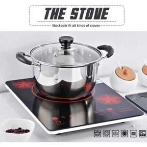 Saucepan Set Stainless Steel Non Stick Induction New Sets Pots Deep Pan Y4C0 - Picture 1 of 19