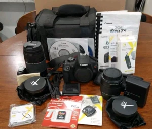 25 Piece Bundle Canon EOS Rebel T5 1200D Camera and Accessories - Picture 1 of 12