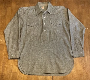 True Vintage 1930s Wool Half Placket Field Shirt Fits Large Chase And Company - Picture 1 of 11