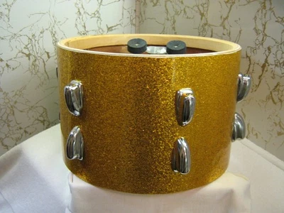 Slingerland 8 x 12 Rack Tom Shell Vidrio Dorado Brillo Años 50 con Herrajes ¡LQQK! Foto 1 de 4