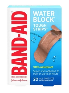 Band-Aid WATER BLOCK TOUGH STRIPS Bandages ( 1in x 3-1/4in ) 20ct - Picture 1 of 1