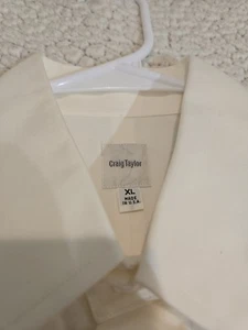 Camisa para mujer Craig Taylor crema/LGT amarilla algodón egipcio abotonada talla XL - Imagen 1 de 9