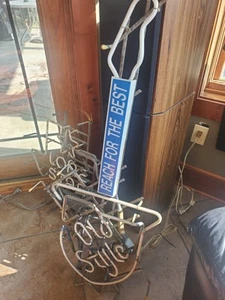 Vintage Neon Beer Sign Old Style, Lighted Not Working Has Transformer Issues - Picture 1 of 7