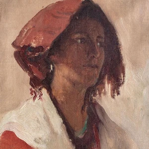 Frauenporträt Tracht Italien Realismus unsign gerahmt Öl auf Leinwand um 1860 - Picture 1 of 3