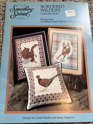 Bordered Wildlife Collection Cross Stitch Or Needlepoint Deer Eagle Duck 1984 - Image 1 of 2