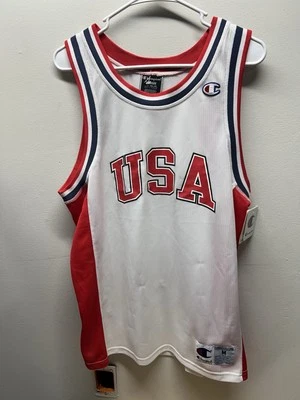 Camiseta de basquete masculina #M138 Team USA Champion nova com etiquetas defeitos de malha média - Imagem 1 de 4