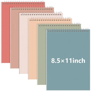6er Pack 8,5 x 11 Zoll oben gebunden Büro Steno Buch breit liniert doppelseitig Spirale... - Bild 1 von 6
