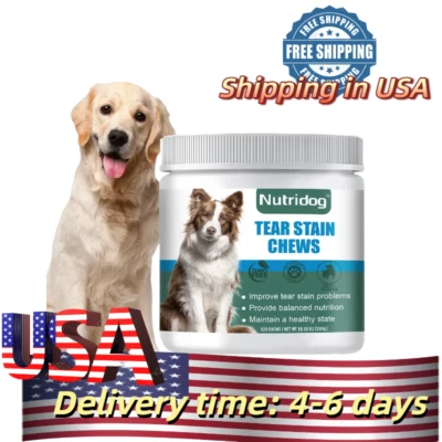 Dog and Cat Tear Stain Prevention Chewable Tablets 120 Tablets Beef Flavor - Image 1 of 4