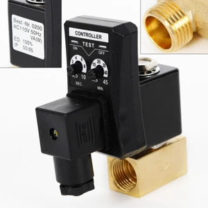 Auto Automatic Timed Electronic Drain Valve For Air Compressor Water Tank 1/2'' - Picture 1 of 20