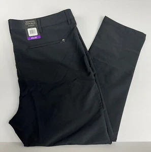 Banana Republic Men's Flat Front Pant Slim Fit Stretch Fabric Wicking 40x30Black - Picture 1 of 4