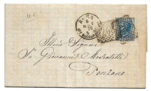 Lettera affrancata con 20 Cent. - Regno d'Italia - Roma, 8 novembre 1876 - Foto 1 di 2